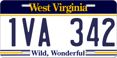 WV license plate 1VA342