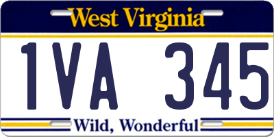 WV license plate 1VA345