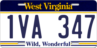 WV license plate 1VA347