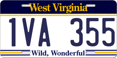 WV license plate 1VA355