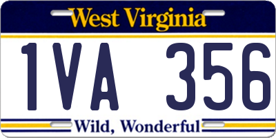 WV license plate 1VA356