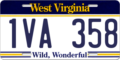 WV license plate 1VA358