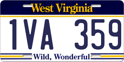 WV license plate 1VA359