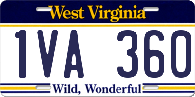 WV license plate 1VA360