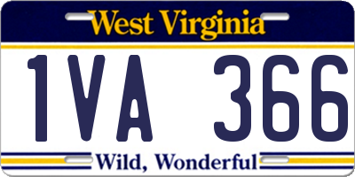WV license plate 1VA366