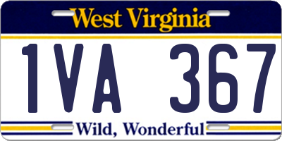 WV license plate 1VA367