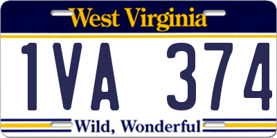 WV license plate 1VA374