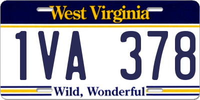 WV license plate 1VA378