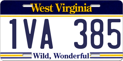 WV license plate 1VA385