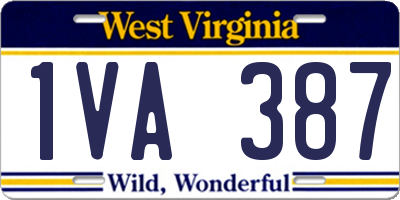 WV license plate 1VA387