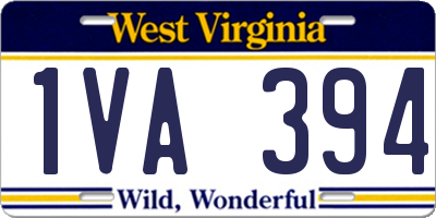 WV license plate 1VA394
