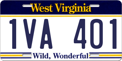 WV license plate 1VA401