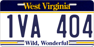 WV license plate 1VA404