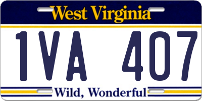 WV license plate 1VA407