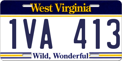 WV license plate 1VA413