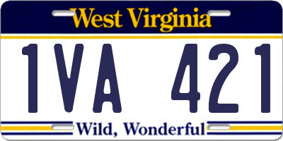WV license plate 1VA421