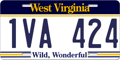 WV license plate 1VA424