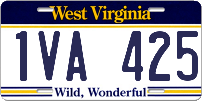 WV license plate 1VA425