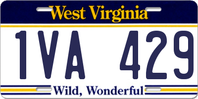 WV license plate 1VA429