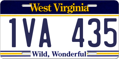 WV license plate 1VA435