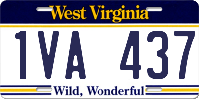 WV license plate 1VA437