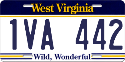 WV license plate 1VA442