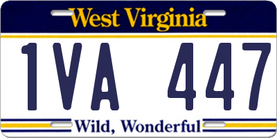 WV license plate 1VA447