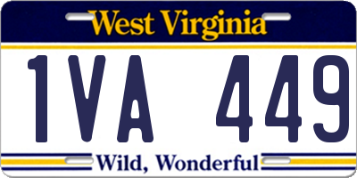 WV license plate 1VA449