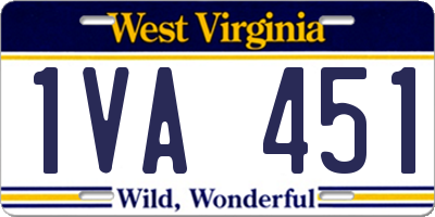 WV license plate 1VA451