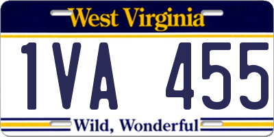 WV license plate 1VA455