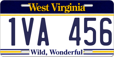 WV license plate 1VA456