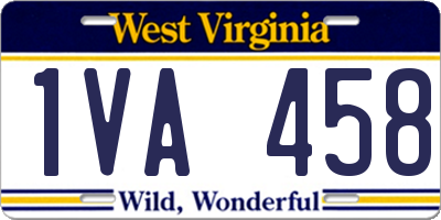 WV license plate 1VA458