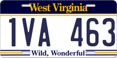 WV license plate 1VA463