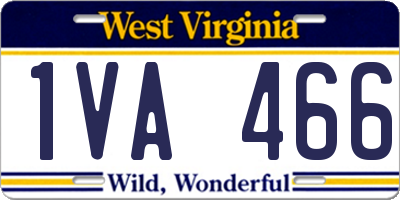 WV license plate 1VA466