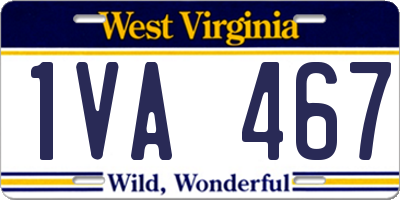 WV license plate 1VA467