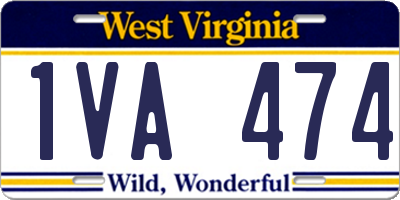 WV license plate 1VA474