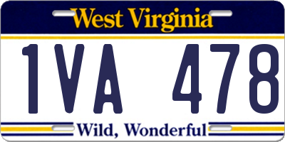 WV license plate 1VA478