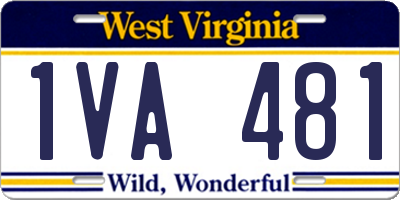 WV license plate 1VA481