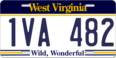 WV license plate 1VA482