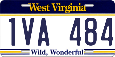 WV license plate 1VA484