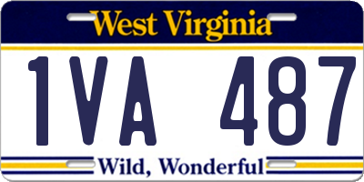 WV license plate 1VA487