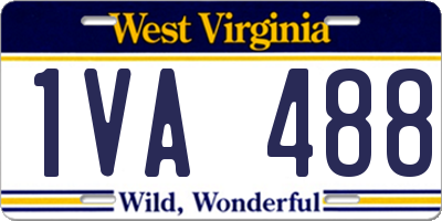 WV license plate 1VA488