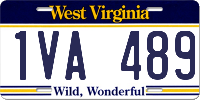 WV license plate 1VA489