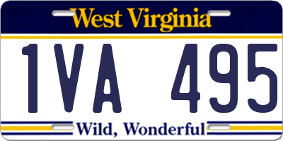 WV license plate 1VA495