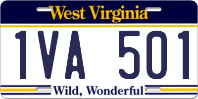 WV license plate 1VA501
