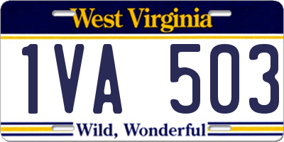 WV license plate 1VA503