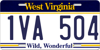 WV license plate 1VA504