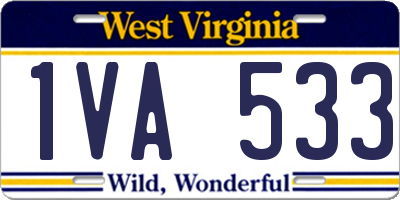 WV license plate 1VA533