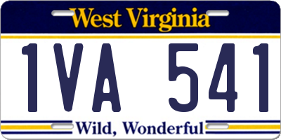WV license plate 1VA541