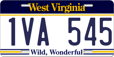 WV license plate 1VA545